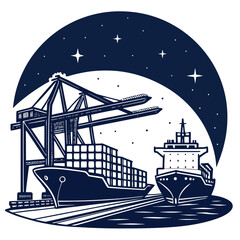 silhouette of a ship