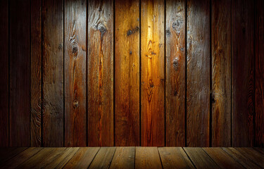Naklejka premium Warm and inviting rustic wooden room.