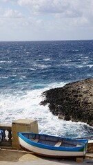 Onde che si infrangono sulla scogliera