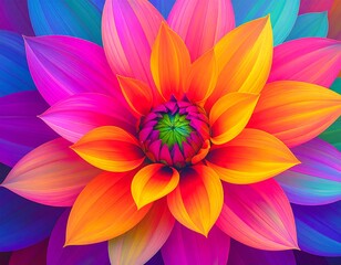 A radiant, rainbow-colored flower in close-up
