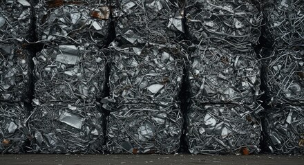 Compressed Scrap Metal Bales Texture Background