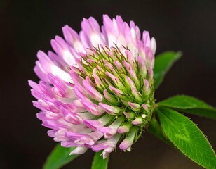 Closeup Pink Clover Flower.