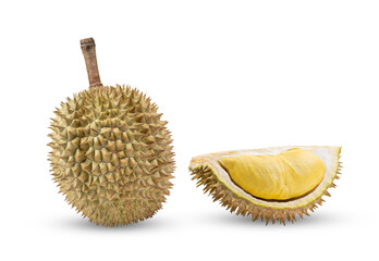 Obraz premium Durian isolated on transparent png ( image from camera )