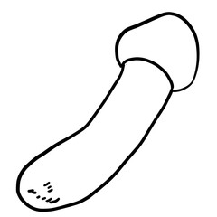 Simple and realistic line drawing of matsutake mushroom