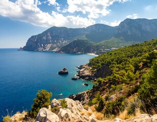 Coastal view of a Mediterranean landscape