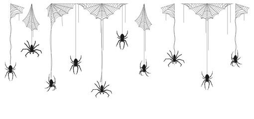 spider and cobweb vector design for halloween day 