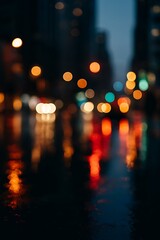 "Warm Golden Bokeh Lights Background – Aesthetic Blurry Night Photography