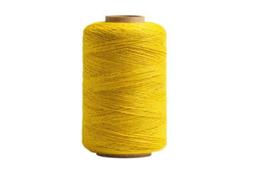 Bright yellow spool of thread