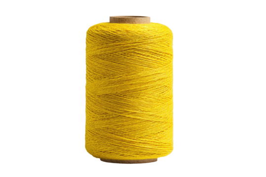 Bright yellow spool of thread