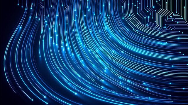 Abstract glowing circuit lines