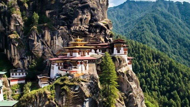 Taktshang Monastery Nestled in Bhutan's Cliffs: A Journey Through Paro Valley