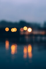 "Warm Golden Bokeh Lights Background – Aesthetic Blurry Night Photography