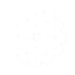 Geometric Starburst Snowflake Mandala Design abstract isolated on a transparent background