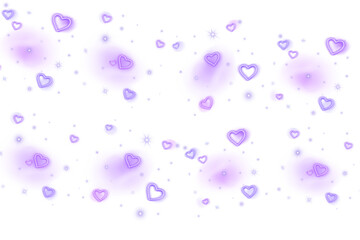 Whimsical Purple Heart Clouds with Sparkles on a Vibrant Abstract Background Keywords: heart, cloud, purple, pink, sparkle isolated on a transparent background