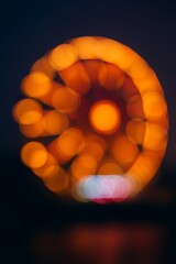"Warm Golden Bokeh Lights Background – Aesthetic Blurry Night Photography