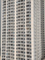 Massive High-Rise Apartment Building Facade Texture