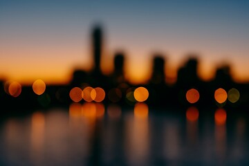 "Warm Golden Bokeh Lights Background – Aesthetic Blurry Night Photography