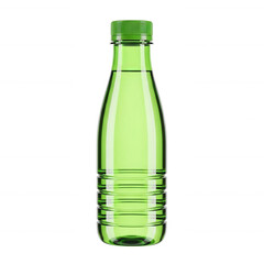 Green liquid filled bottle isolated on a transparent background