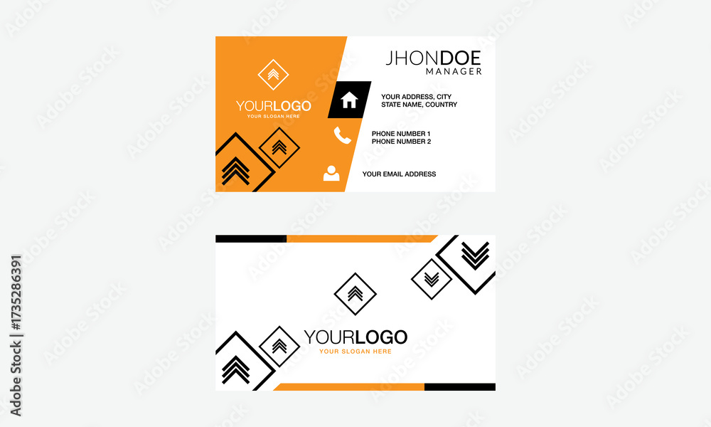 Wall mural business card template and design set with flat web element vector layout for infographics presentat