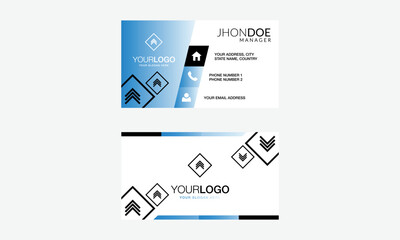 Business card template and design set with flat web element vector layout for infographics presentation