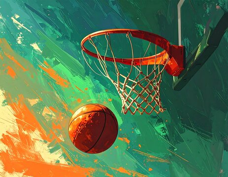 Vibrant basketball shot