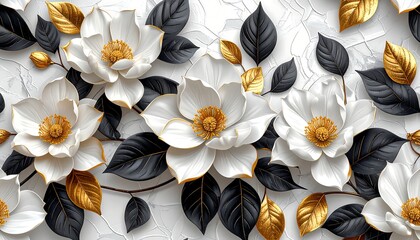 Floral 3D wall mural
