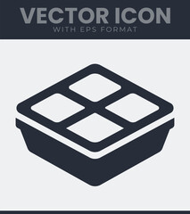 Simple square grid container icon for packaging design