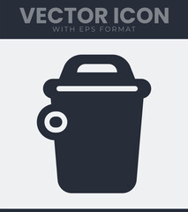 Simple trash can icon design simple vector graphic