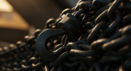 Heavy Duty Metal Chain with Hook Close-up