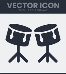 Two drum icons music instrument vector art