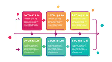 6 step infographic Diagram	