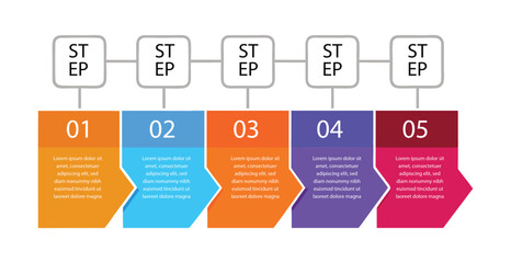 5 step infographic Diagram	