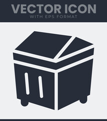 Simple trash can icon vector design