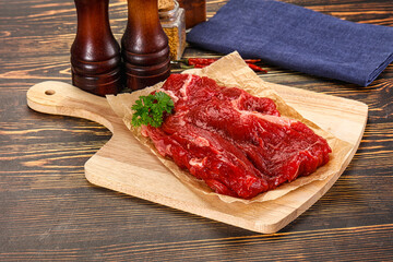 Raw beef meat piece for cooking