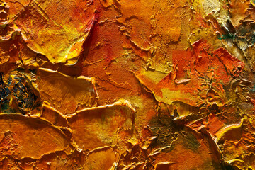 Abstract Oil Painting Textured Surface with Warm Tones