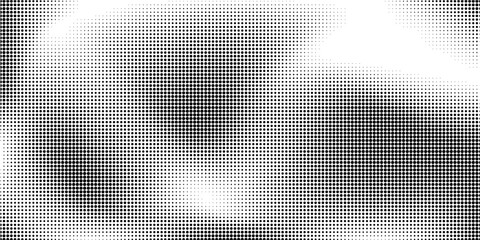 Dotted halftone gradient texture. Vanishing polka dot background. Repeating dots gradation pattern background. Black fading comic pop art overlay backdrop