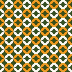 Gold and green geometric abstract seamless circle pattern