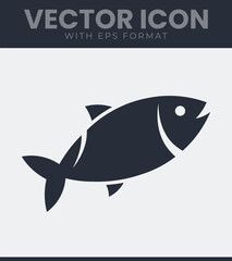 Simple fish icon vector graphic for design