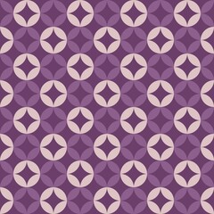 Dark violet geometric abstract circular seamless pattern