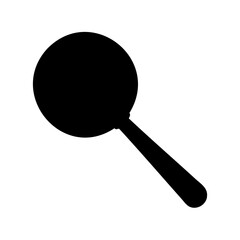 Simple black and white graphic depicting a magnifying glass for inspection