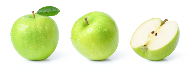 green apples isolated on white background