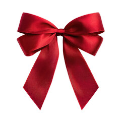 Red satin ribbon bow, elegant and festive