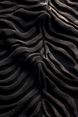 Luxurious Black Towel with Abstract Organic Texture