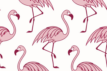 Naklejka premium pink flamingos vector
