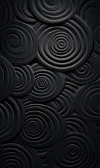 Abstract Zen Spirals on Black Background Texture