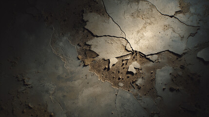 Top-Down Abandoned Basement Concrete Texture