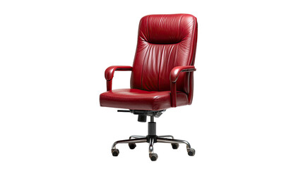Red leather office chair