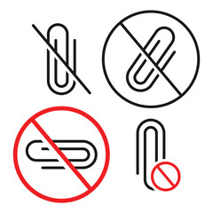 No paperclip, attachment icon. Illustration vector