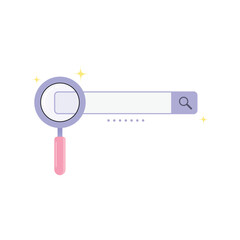 Search bar with magnifying glass, concept of research