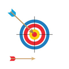 Arrow hitting the target, concept of success and goal